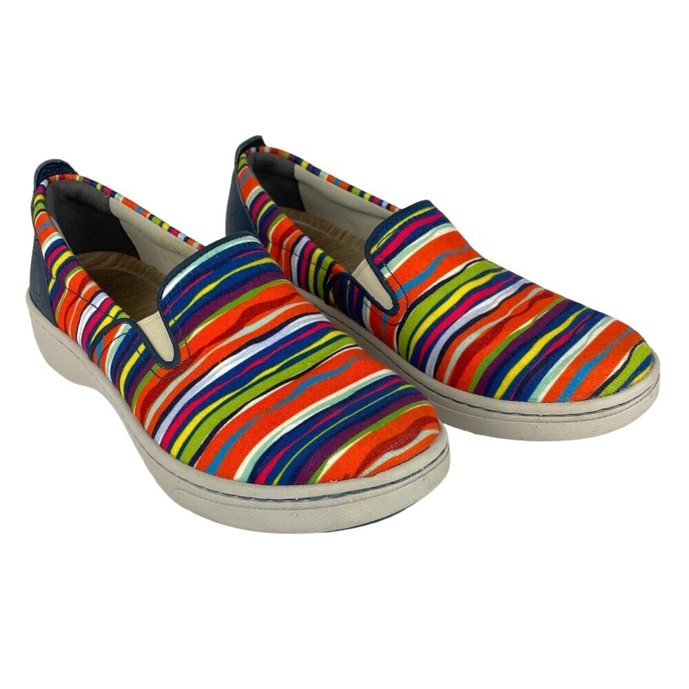Dansko Belle Multi Stripe Canvas Loafers. Size 37 (6.5-7)